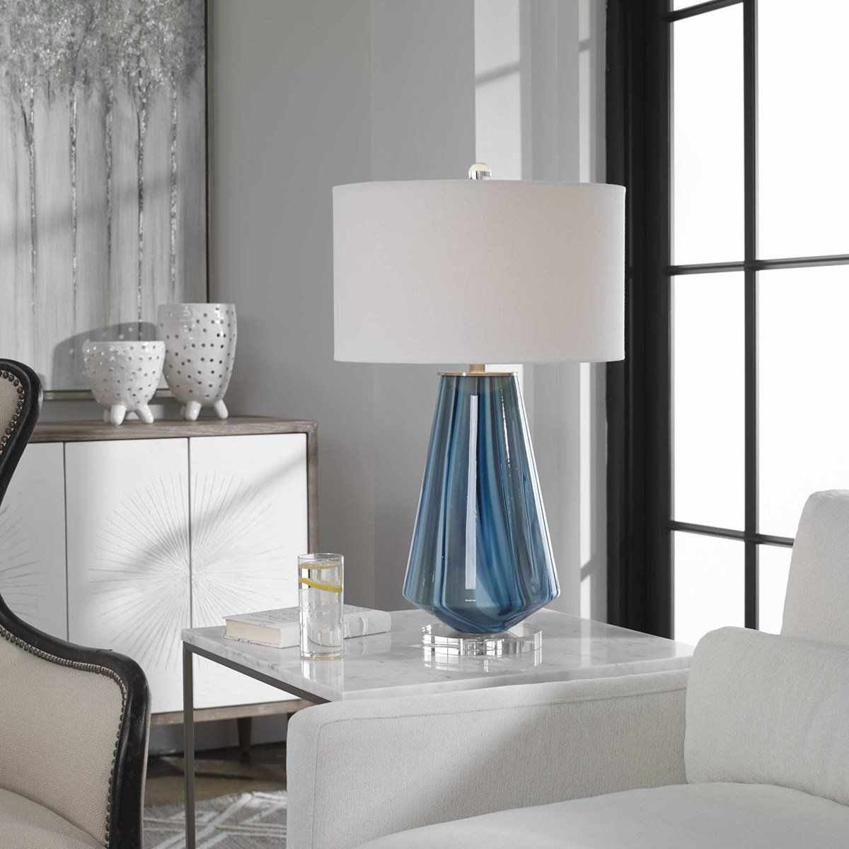 Everly Quinn Argenta Glass 29 Table Lamp Reviews Wayfair